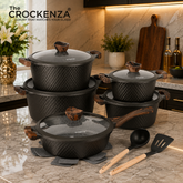 DONNOR GLORY 15-Piece Premium Non-Stick Cookware Set – Luxury Cooking Pots, Fry Pan & Kitchen Utensils | Induction bottom