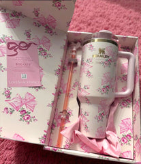 Stanley Quencher 40oz – Love Shake Original Fancy Tumbler Gift box with Lid & Handle | All-Day Hydration on-the-go