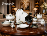 Johnson Bros Inspired Luxury Dinner Set | Vintage Botanical Bone China Tableware Set with Gold Trim