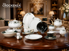 Johnson Bros Inspired Luxury Dinner Set | Vintage Botanical Bone China Tableware Set with Gold Trim