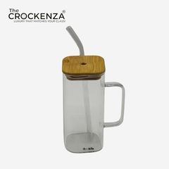 Luxury Glass Sipper with Bamboo Lid & Reusable Glass Straw