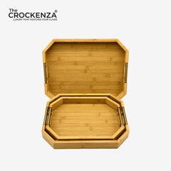3-Piece Wooden Serving Tray Set with Handles – Premium Solid Wood Decorative & Breakfast Trays for Home, Coffee Table & Kitchen