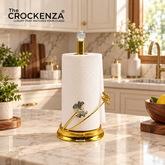 Luxury Gold Tissue Roll Holder Stand – Floral Kitchen Paper Towel Holder