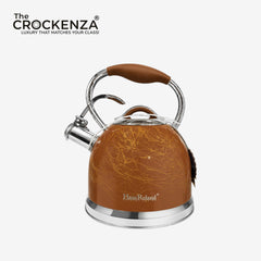 Luxury HausRoland 3L Stainless Steel Whistling Tea Kettle | Wood-Grain Handle