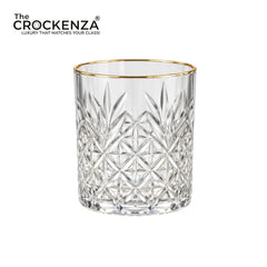 Luxury Gold Rim Drinking Glass Set – 6 Piece Decorative Juice & Water Tumblers