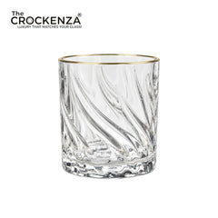 Luxury Gold Rim Drinking Glass Set – 6 Piece Decorative Juice & Water Tumblers