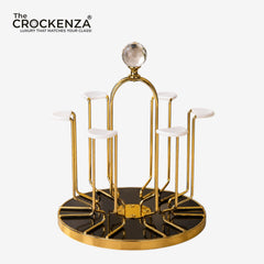 Elegant Gold Glass Stand – Perfect for Display & Serving