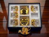 Golden Elegance – 12-Piece Luxury Qahwa Shot Set for Arabic tea & Coffee Lovers