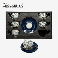 Johnson Bros Inspired 12-Piece Floral Cups & Saucers Set –Elegant for Home, Guests & Gifting