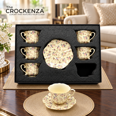 Luxury 12 Pcs Floral Cup & Saucer Set