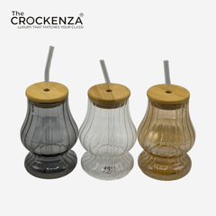 Luxury Glass Sipper with Bamboo Lid & Reusable Glass Straw