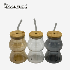 Luxury Glass Sipper with Bamboo Lid & Reusable Glass Straw