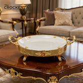 Luxury Golden Platter with Handles | Elegant Decorative Serving Tray