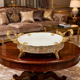 Luxury Golden Platter with Handles | Elegant Decorative Serving Tray