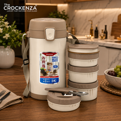 2.9L Premium Insulated Lunch Box Set with 3 Food Containers, Spoon & Carry Strap