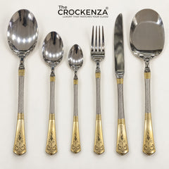 AYD 52-Piece Luxury Stainless Steel Cutlery Set – Silver & Gold