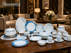 Johnson Bros Inspired Royal Floral Bone China Luxury Dinner Set | 65 & 89 Piece Gold-Gilded Collection