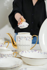 Johnson Bros Inspired Royal Floral Bone China Luxury Dinner Set | 65 & 89 Piece Gold-Gilded Collection