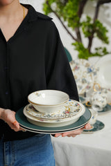 Johnson Bros Inspired Royal Floral Bone China Luxury Dinner Set | 65 & 89 Piece Gold-Gilded Collection