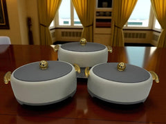 Premium Forever Gold Thermal Hot Pot Set (Grey) – Perfect for Family & Friends Gatherings (Set of 3)