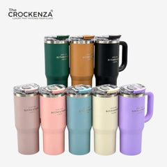 SITARAYURI 900ml Travel Tumbler with Handle & Flip-Top Lid
