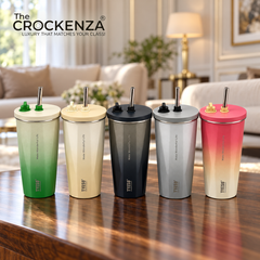 TYESO Imported 600ml Double-Wall Insulated Coffee & Juice Tumbler – Premium Steel Body with Straw & Leak-Resistant Lid