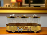 Elegant Golder & Silver 3-Pcs Candy Jar Set with Butterfly Décor – Chic & Classy Storage best for centerpiece