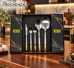 AYD 52-Piece Luxury Stainless Steel Cutlery Set – Silver & Gold