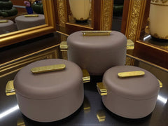 Imported Luxury Collection | Forever Gold 3Pcs Hotpot Set | Keep your food fresh & warm | Coffee Plain Round