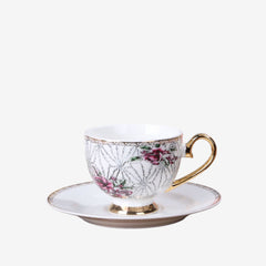 Johnson Bros Inspired 12-Piece Floral Cups & Saucers Set –Elegant for Home, Guests & Gifting