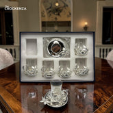 Silver Elegance – 12-Piece Luxury Qahwa Shot Set for Arabic tea & Coffee Lovers (BA-51)
