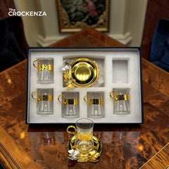 Golden Elegance – 12-Piece Luxury Qahwa Shot Set for Arabic tea & Coffee Lovers