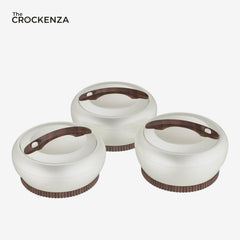Imported Forever Gold Hotpot Set – White With Dark Wooden Finish (4L, 5L & 6L)