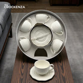 Luxury White Porcelain Tea Cup & Saucer Set – 12 Pcs Elegant Coffee Cups Set for Home, Office & Gift