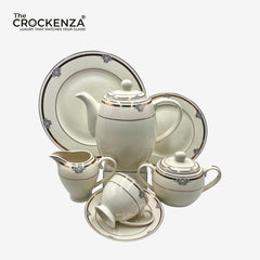 Royal Mosaic 24-Piece Imported Super Bone Tea Set – 6 Person Serving