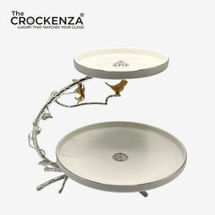Luxury 2 Step Pastry Stand – 2 Tier Dessert & Serving Stand - Silver