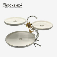 Luxury 3 Step Pastry Stand – 3 Tier Dessert & Serving Stand - Silver