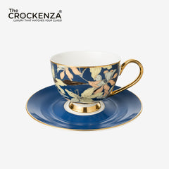 Johnson Bros Inspired 12-Piece Floral Cups & Saucers Set – Premium Floral Tea Set