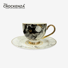 Johnson Bros Inspired 12-Piece Floral Cups & Saucers Set – Elegant Imported Cup & Saucers Set for Home & Gifting