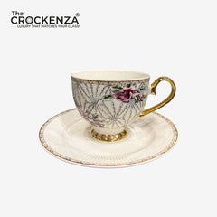 Johnson Bros Inspired 12-Piece Floral Cups & Saucers Set –Elegant for Home, Guests & Gifting