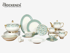 Johnson Bros Inspired Royal Mint & Botanical Floral Luxury Dinner Set – Premium Imported Bone China tableware