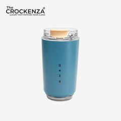 SMEG Style Premium Stainless Steel Travel Tumbler – Leak-Proof Coffee Cup with Clear Lid | Sky Blue 320ML