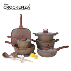 Imported DONNOR BERRY 16-Piece Healthy Granite-coated Cookware Set | Induction Bottom