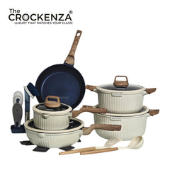 DONNOR AURA 20-Piece Granite Coated Never-Stick Cookware Set – Premium Pots, Pans & Kitchen Essentials