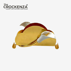 Luxury Gold Napkin Holder Stand with White Calla Lily Design