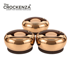 Imported Forever Gold Hotpot Set – Shine Copper with Dark Wooden Finish (4L, 5L & 6L)