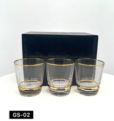 Luxury 6-Piece Imported Glass Set with Gold Detailing – Classic Elegance for your drinks