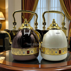 Shimizu Royal Heritage Luxury Thermos Kettles - Gold Trim & Crystal Detail