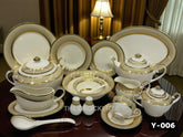Yamasen Luxury Japanese-Inspired Gold Mesh Dining Set | Fine China Collection | Available in 75 & 103-Pieces