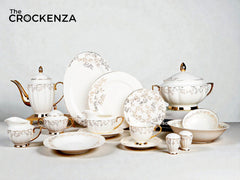 Royal Gold-Vine Full Dinner Service — 65 & 89 Pcs Bone China Set | Elegant Johnson Bros Styling